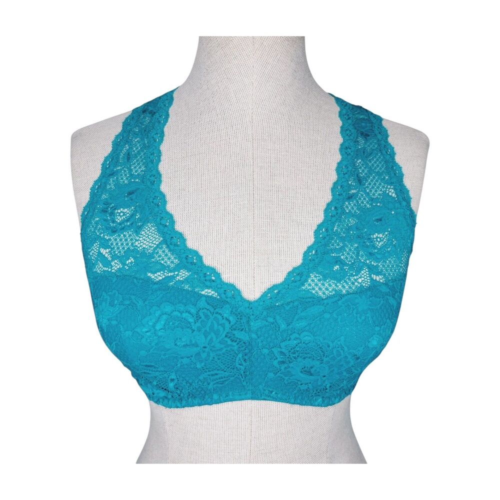 NWT Cosabella Never Say Never Racie Lace Bralette Sz M * Bright Jade Racerback